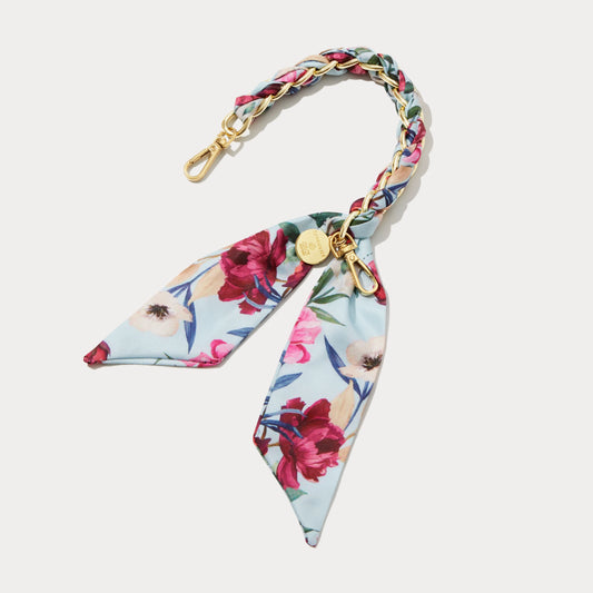 Scarf Twilly Wristlet - Ceci Blue Floral/Gold