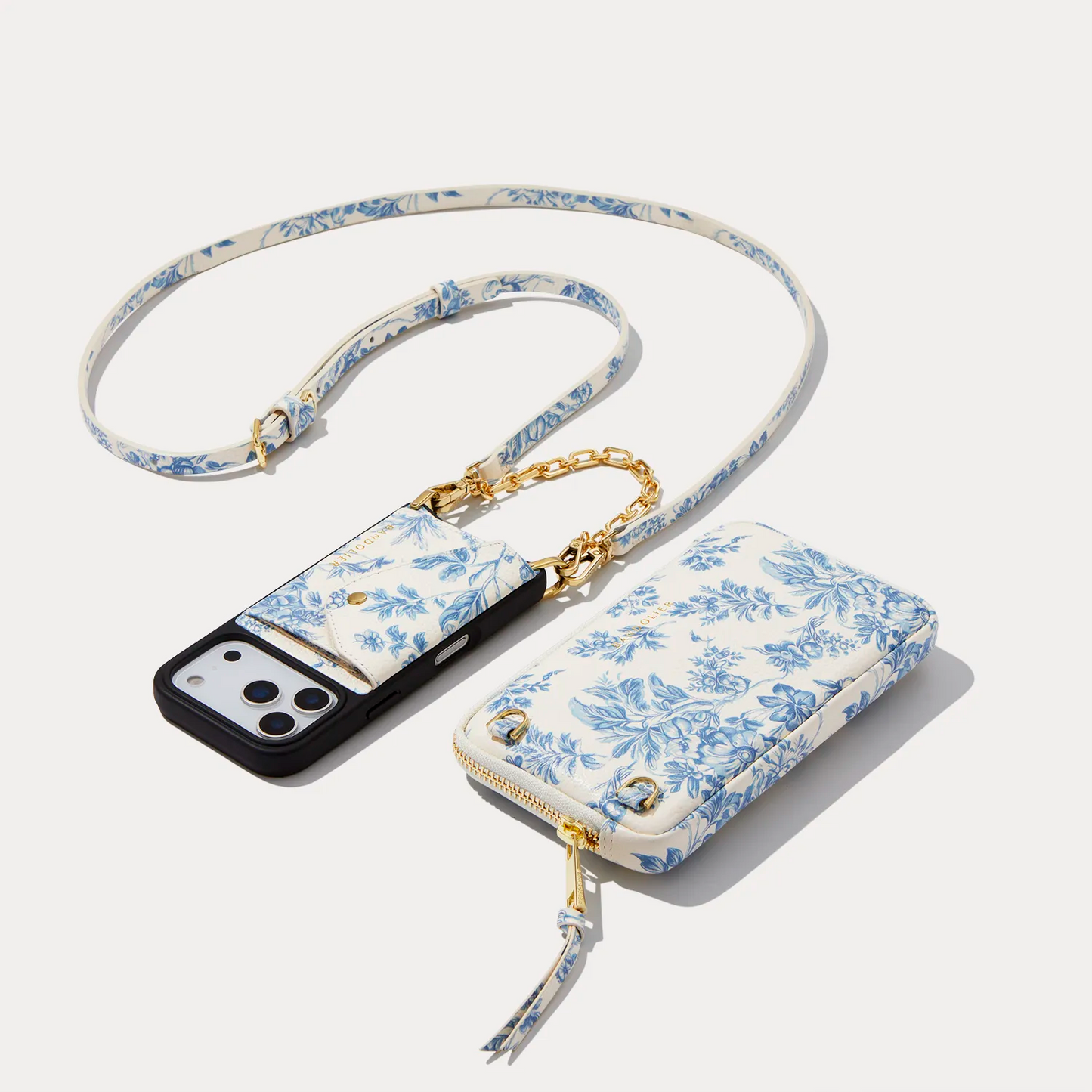Valentina Duet Pouch Set - Chambray Toile/Gold