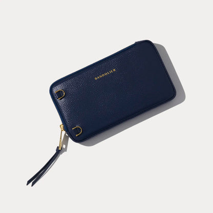 Expanded Zip Pouch - Navy/Gold