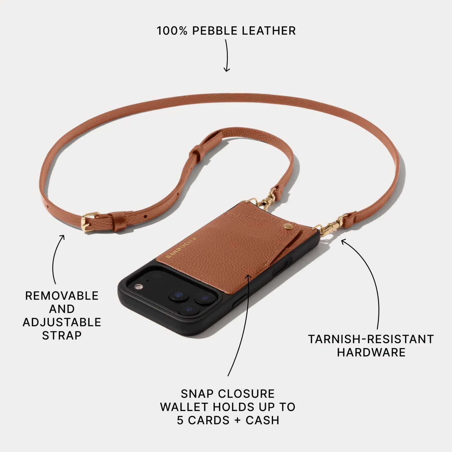 Emma Pebble Leather Crossbody Bandolier