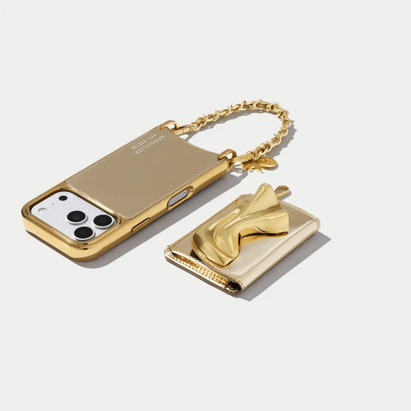Kaia Wristlet Phone Case - Gold Patent/Gold