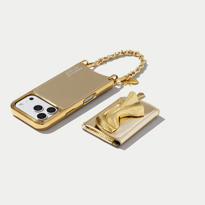Kaia Wristlet Phone Case - Gold Patent/Gold