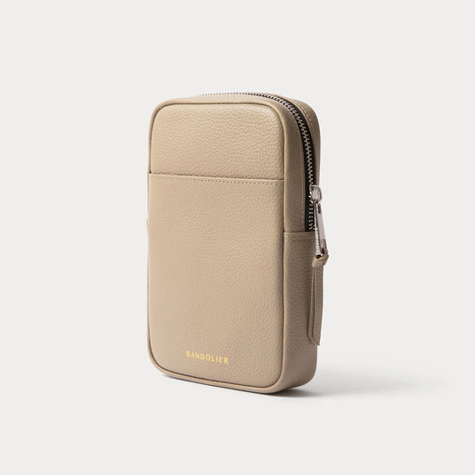 Large Expanded Pouch - Greige/Silver