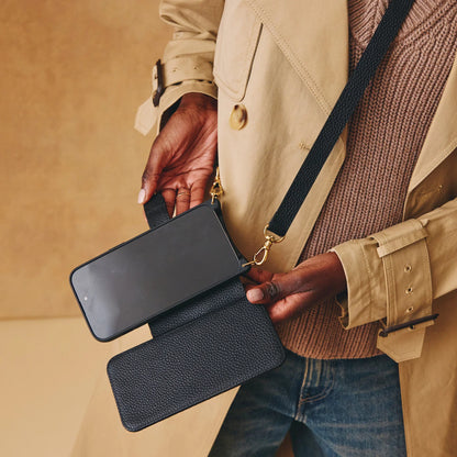 Hailey Folio Pebble Leather Crossbody Bandolier