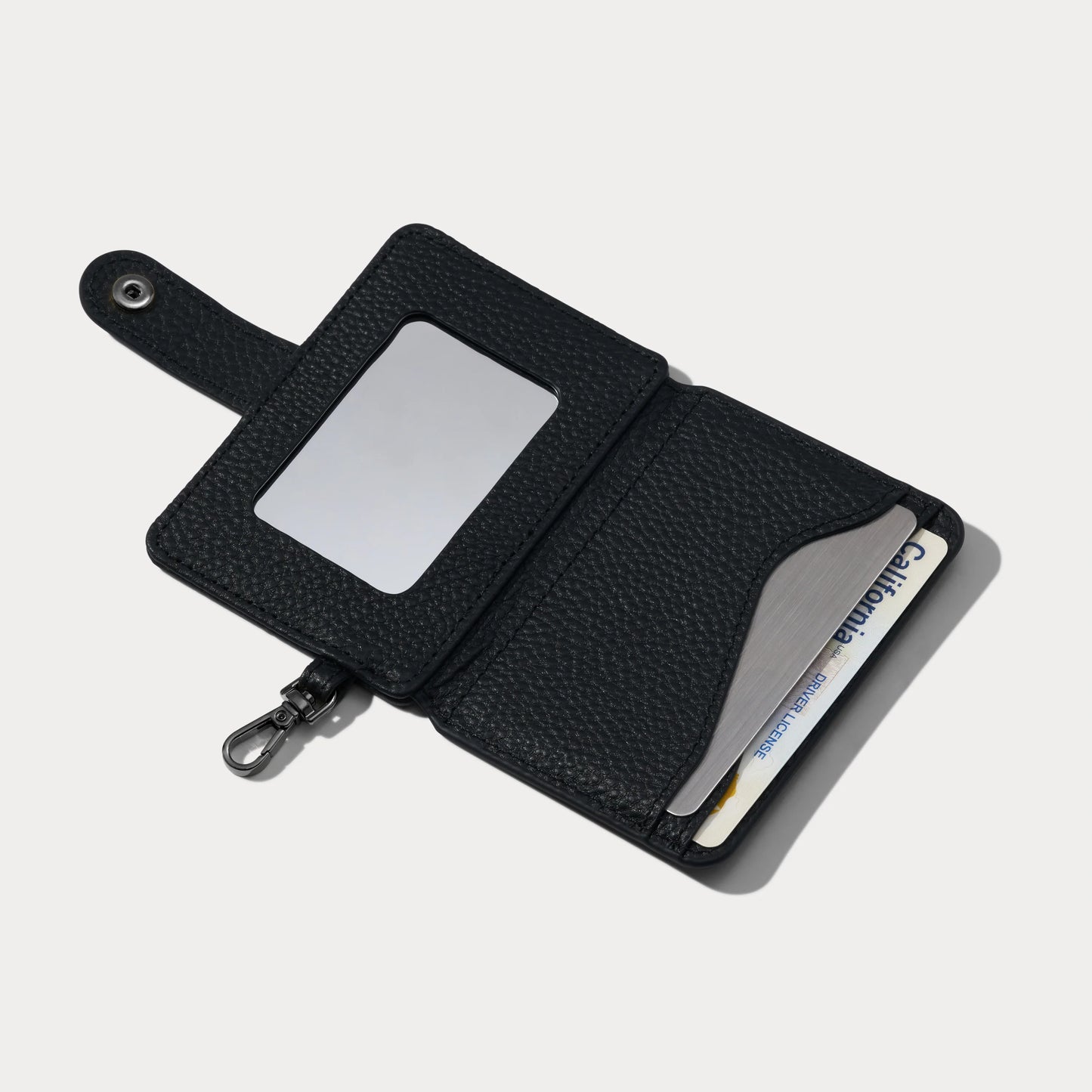 Add-On Sleek Mirror Magnet Wallet - Black/Pewter