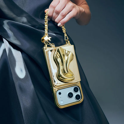 Kaia Wristlet Phone Case - Gold Patent/Gold