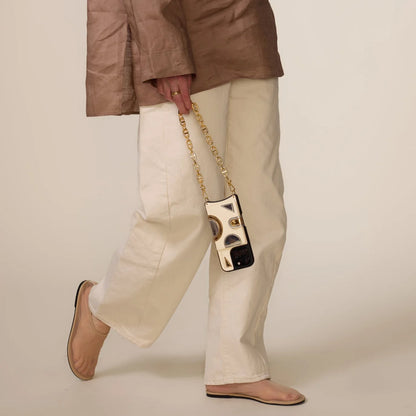 Isla MagSafe Charging Wristlet Phone Case - Ivory/Gold