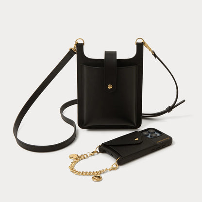Parker Phone Bag with Maya Wristlet - Black/Gold