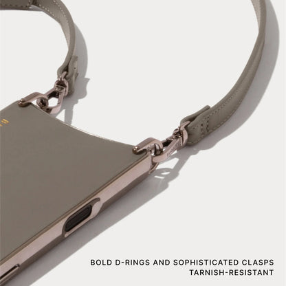 Rayna Chrome Crossbody Phone Case - Warm Gray/Antique Silver