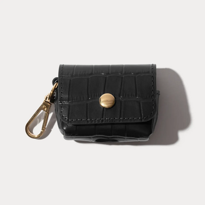 Avery AirPods Clip-On Pouch - Black Croc/Gold