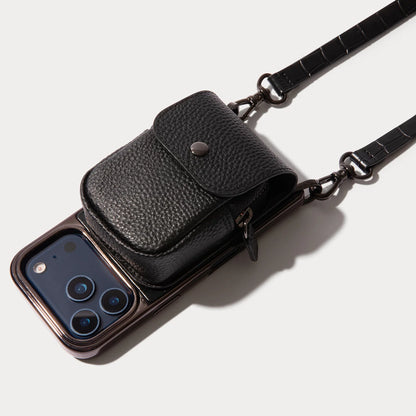 Remi Magnetic Zipper Pouch - Black/Pewter