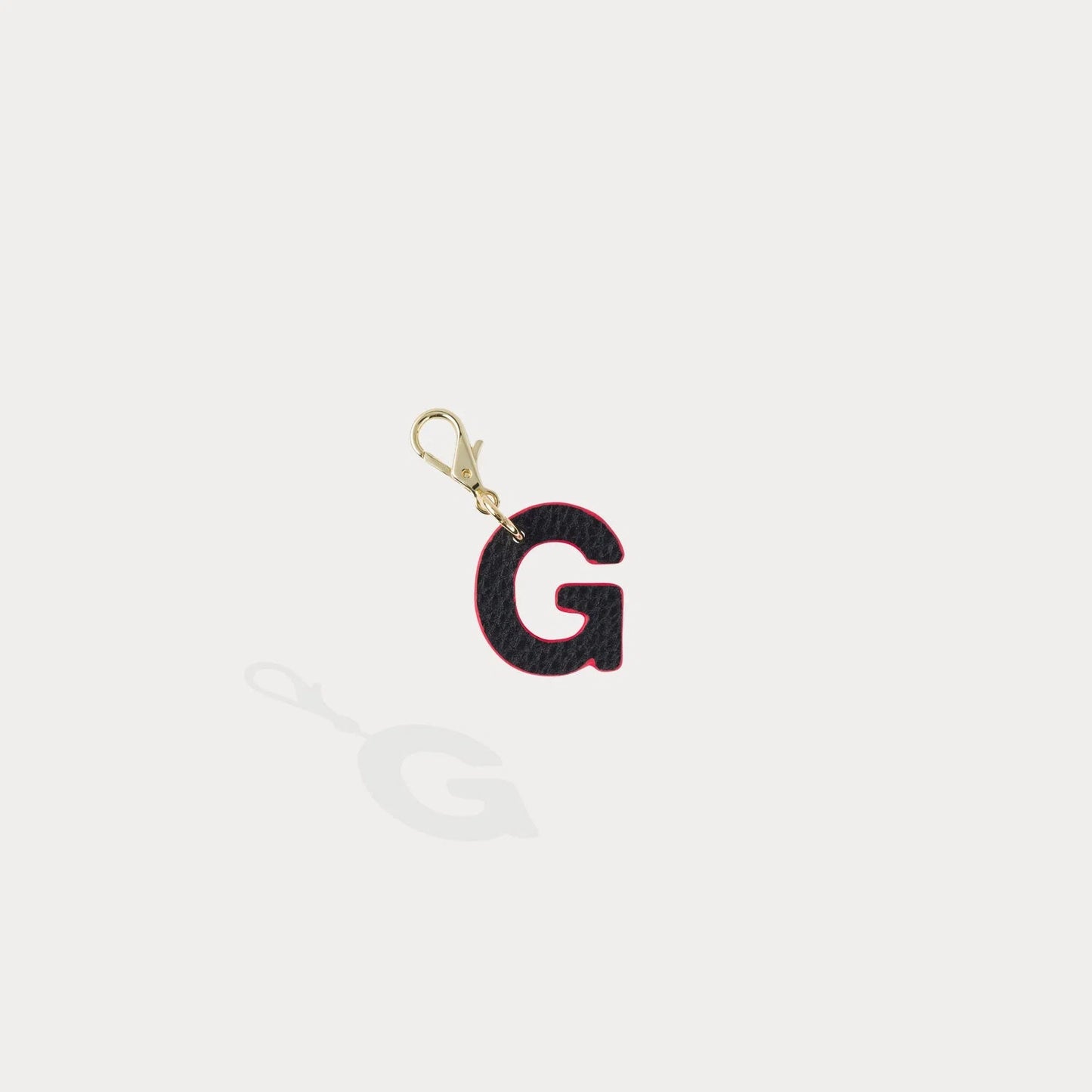 Dye Cut Initial Charm - Black/Classic Red/Gold
