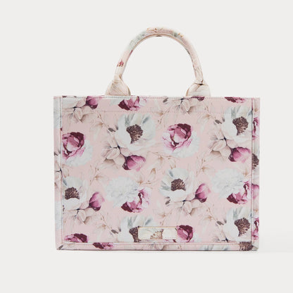 Book Tote - Ceci Pink Floral/Gold