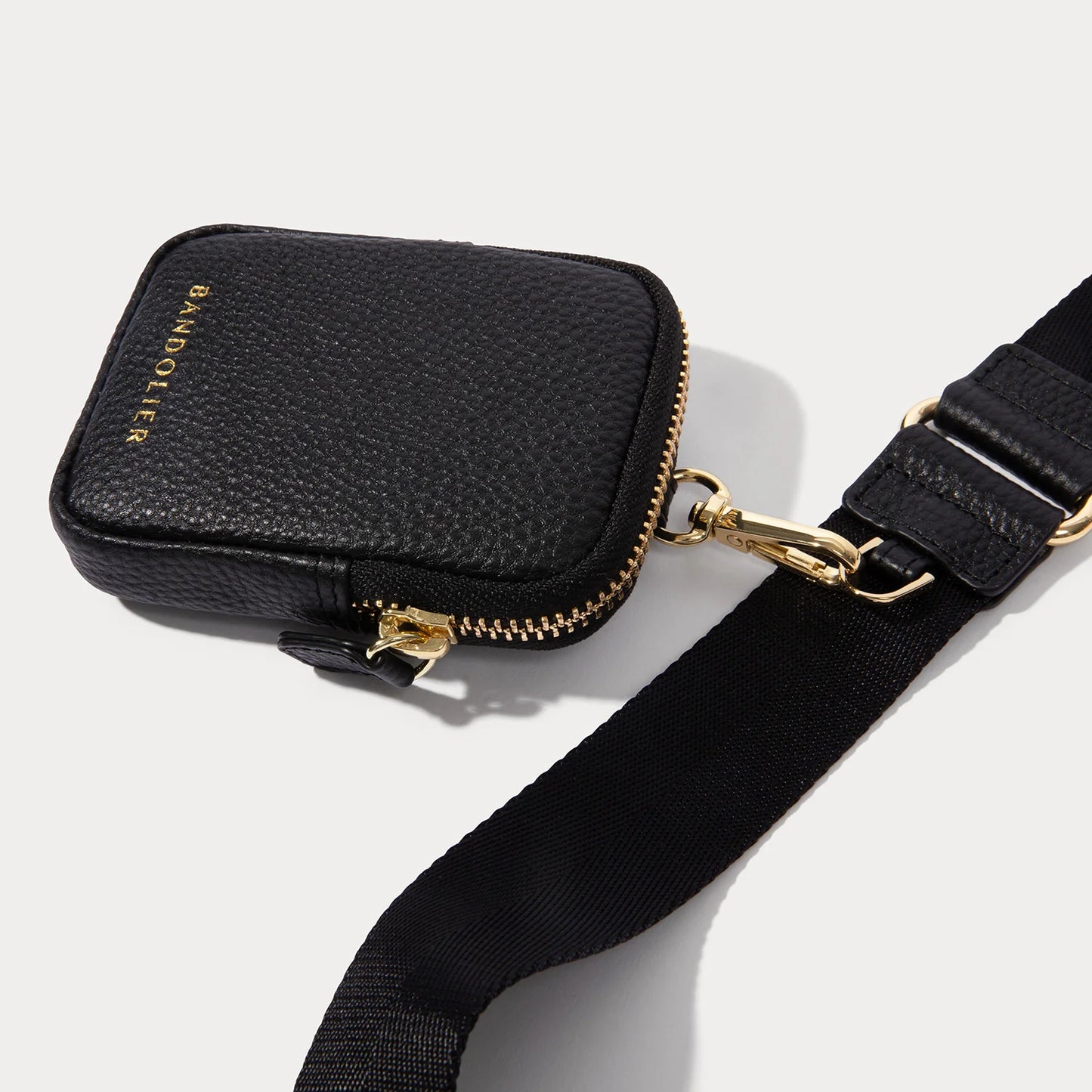 Mini Zip Clip-On Pouch - Black/Gold