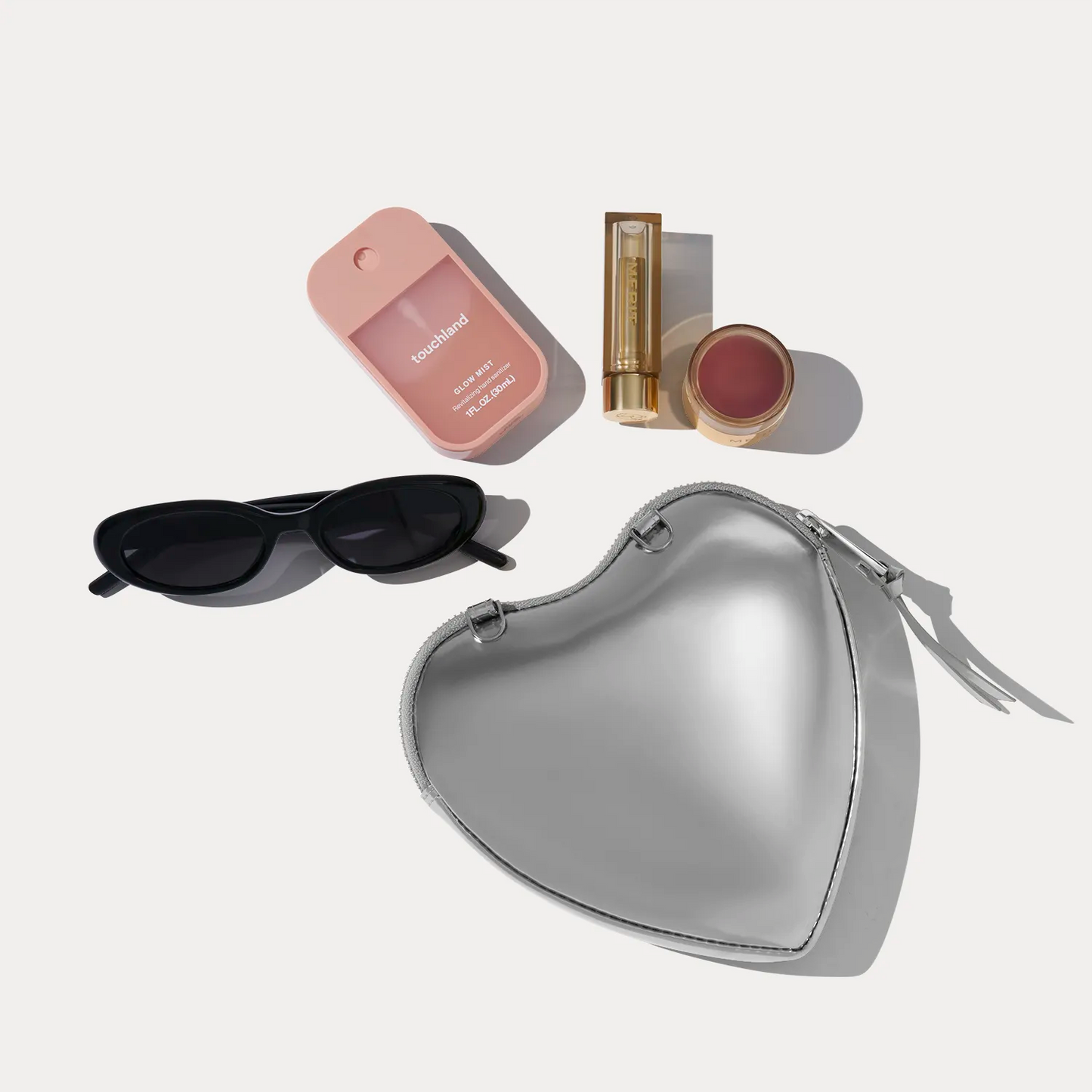 Expanded Heart Pouch - Silver Patent/Silver