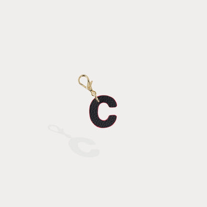 Dye Cut Initial Charm - Black/Classic Red/Gold