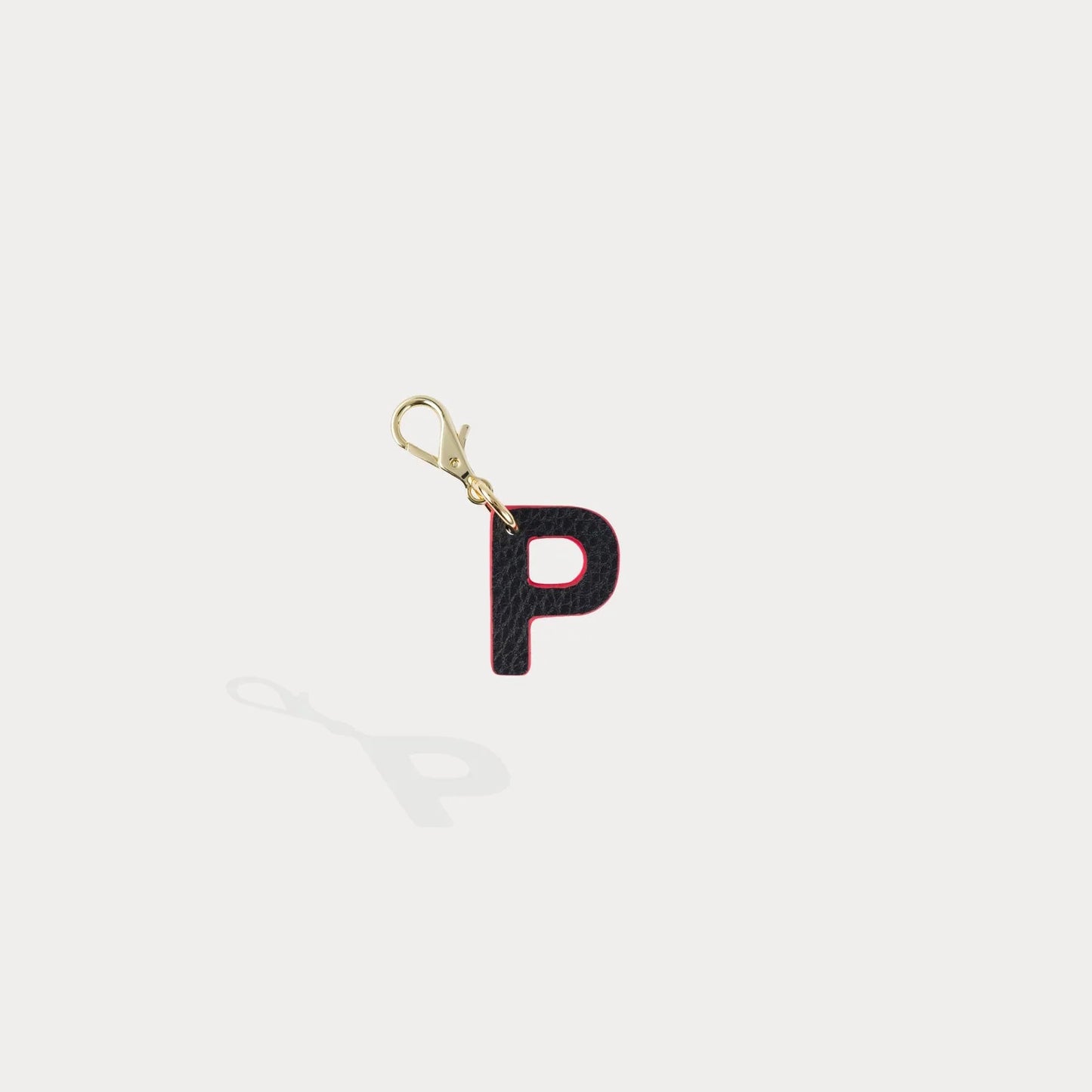 Dye Cut Initial Charm - Black/Classic Red/Gold