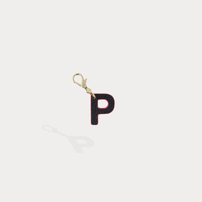 Dye Cut Initial Charm - Black/Classic Red/Gold