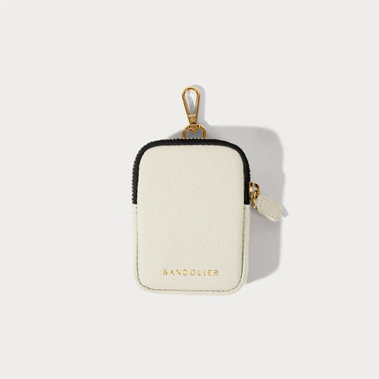 Mini Zip Clip-On Pouch - Ivory/Gold