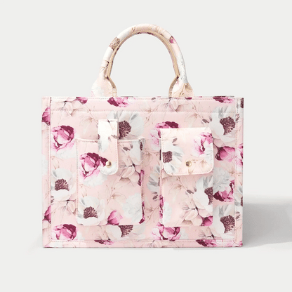 Book Tote - Ceci Pink Floral/Gold
