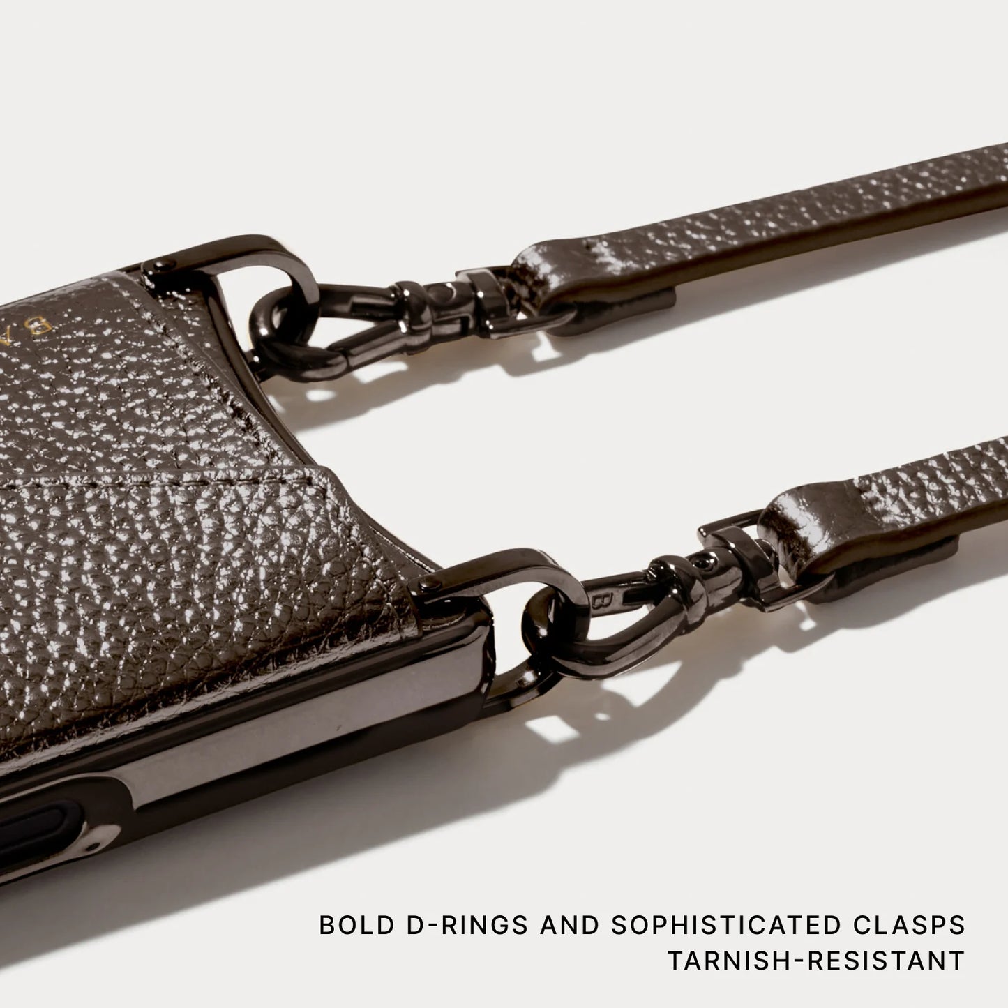 Donna Crossbody Phone Case - Metallic Chrome/Pewter