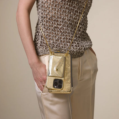 Expanded Zip Pouch - Chrome Gold/Gold