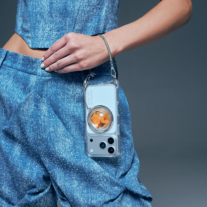 Goldie Wristlet Phone Case - Clear/Silver
