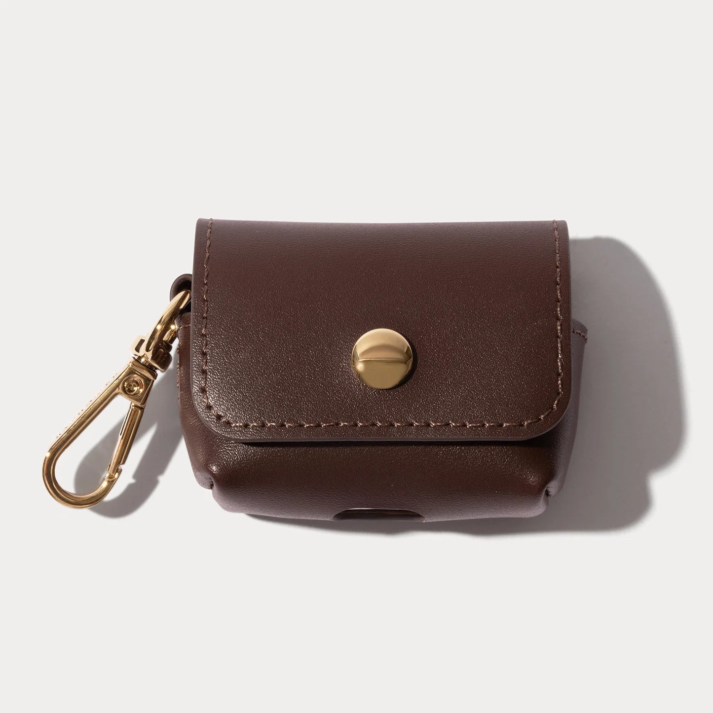 Avery AirPods Clip-On Pouch - Espresso Brown/Gold