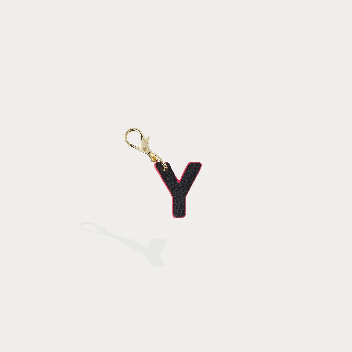 Dye Cut Initial Charm - Black/Classic Red/Gold