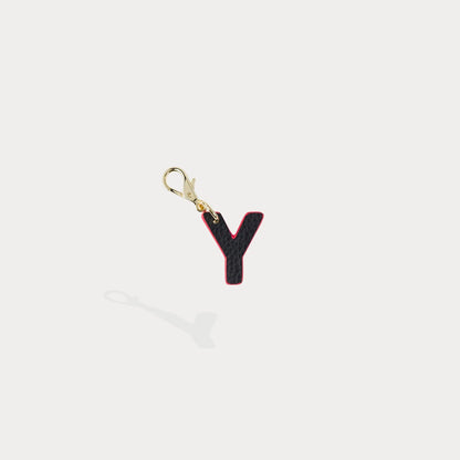 Dye Cut Initial Charm - Black/Classic Red/Gold