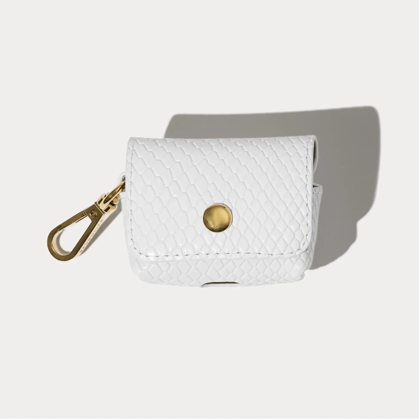 Avery AirPods Clip-On Pouch - White Snake/Gold