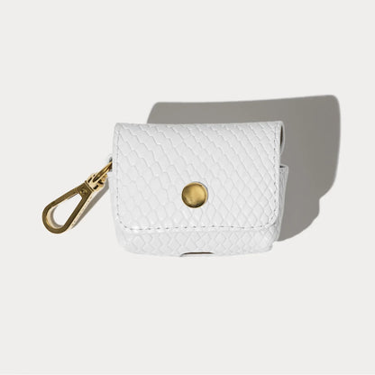 Avery AirPods Clip-On Pouch - White Snake/Gold