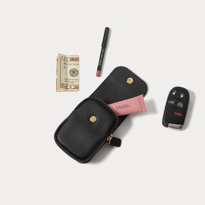 Remi Magnetic Zipper Pouch - Black/Gold