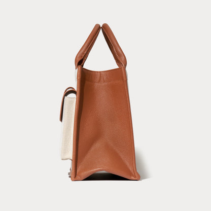 Dillon Book Tote - Cream Sienna/Gold