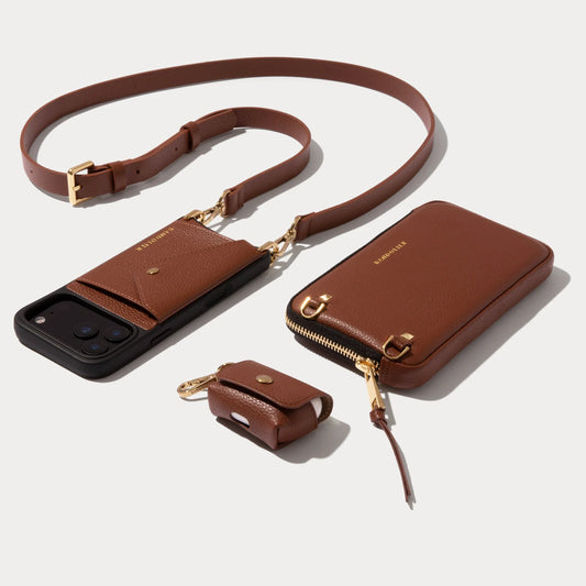 Hailey Essentials Set - Cognac/Gold