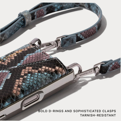 Donna Chrome Crossbody Phone Case - Prism Snake/Silver Chrome