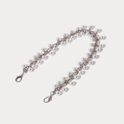 Emelia Wristlet Strap - Pearl Silver/Silver