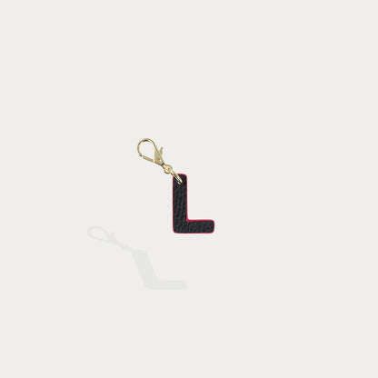 Dye Cut Initial Charm - Black/Classic Red/Gold