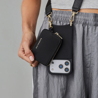 Nova Nylon Magnet Wallet Crossbody Phone Case - Black/Gold