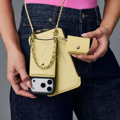 The Lily Essentials Set - Butter Yellow Croc/Gold